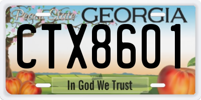 GA license plate CTX8601