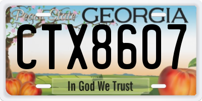 GA license plate CTX8607