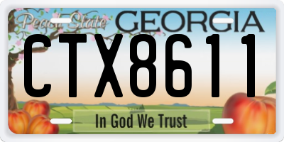 GA license plate CTX8611