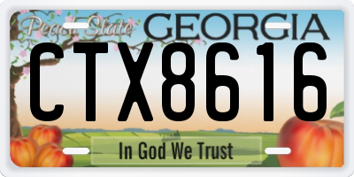 GA license plate CTX8616