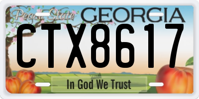 GA license plate CTX8617