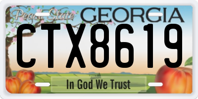 GA license plate CTX8619