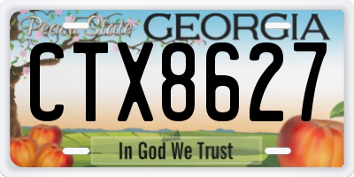 GA license plate CTX8627