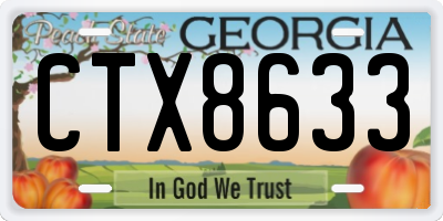 GA license plate CTX8633