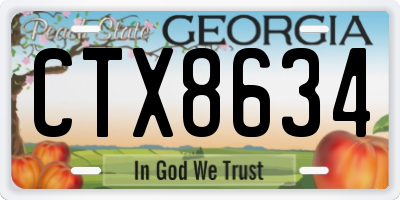 GA license plate CTX8634