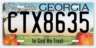 GA license plate CTX8635