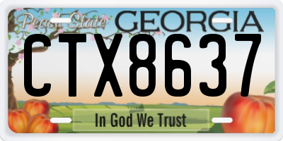 GA license plate CTX8637