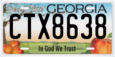 GA license plate CTX8638