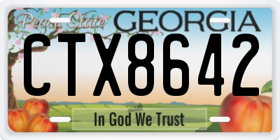 GA license plate CTX8642