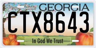 GA license plate CTX8643