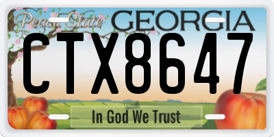 GA license plate CTX8647
