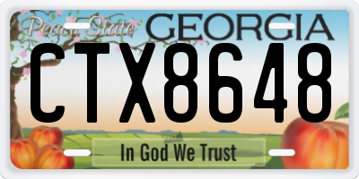GA license plate CTX8648