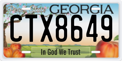 GA license plate CTX8649