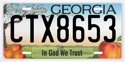 GA license plate CTX8653
