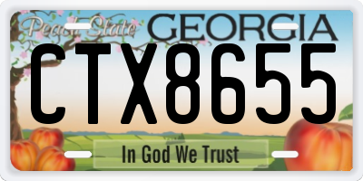 GA license plate CTX8655
