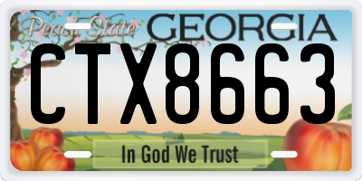 GA license plate CTX8663