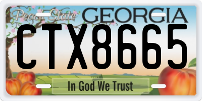 GA license plate CTX8665