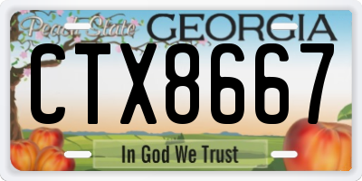 GA license plate CTX8667