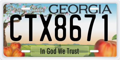 GA license plate CTX8671