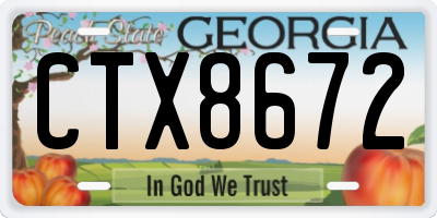 GA license plate CTX8672