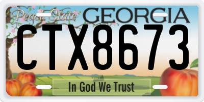 GA license plate CTX8673