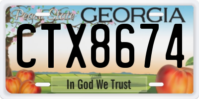 GA license plate CTX8674