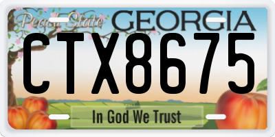 GA license plate CTX8675
