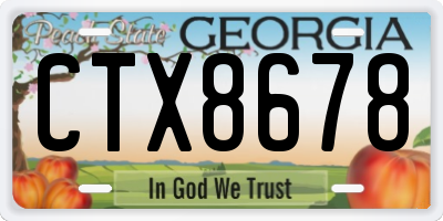 GA license plate CTX8678