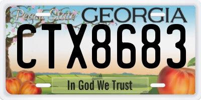 GA license plate CTX8683