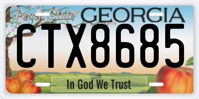 GA license plate CTX8685