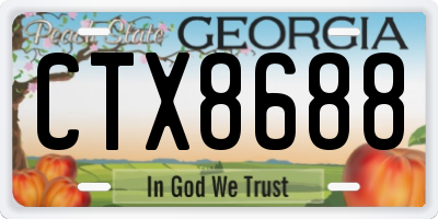 GA license plate CTX8688