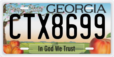 GA license plate CTX8699
