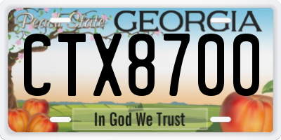 GA license plate CTX8700