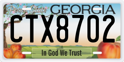 GA license plate CTX8702