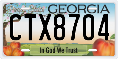 GA license plate CTX8704