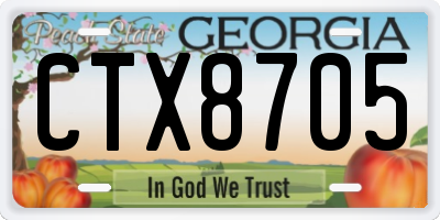 GA license plate CTX8705