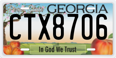 GA license plate CTX8706