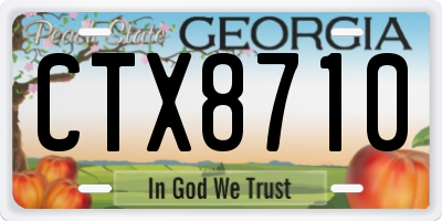 GA license plate CTX8710
