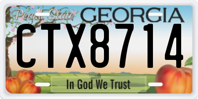 GA license plate CTX8714