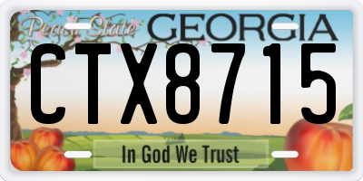 GA license plate CTX8715