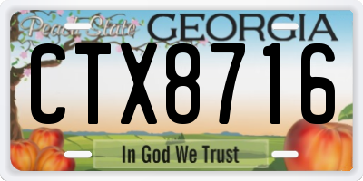 GA license plate CTX8716