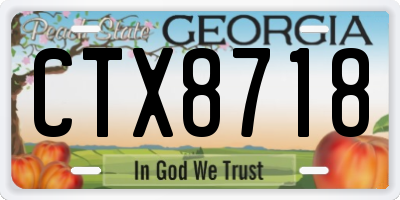 GA license plate CTX8718