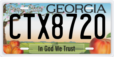 GA license plate CTX8720