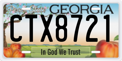 GA license plate CTX8721