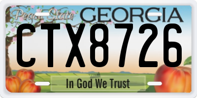 GA license plate CTX8726