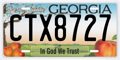 GA license plate CTX8727