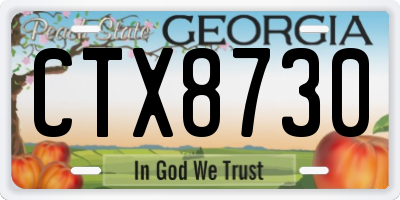 GA license plate CTX8730