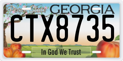 GA license plate CTX8735