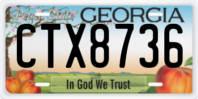 GA license plate CTX8736
