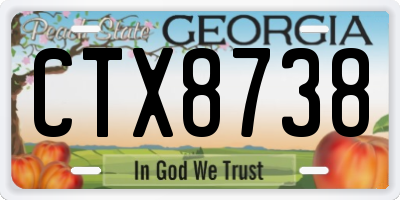 GA license plate CTX8738